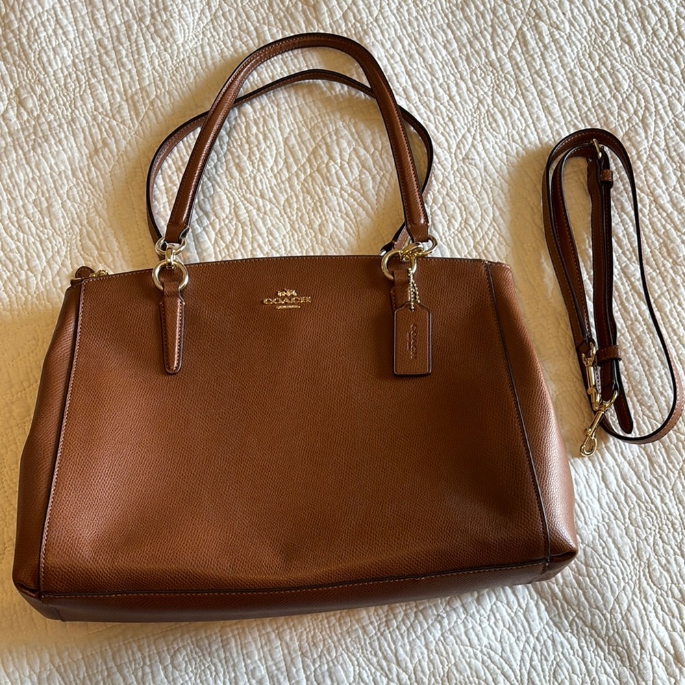Coach Brown Shoulder Bag with Detachable Strap